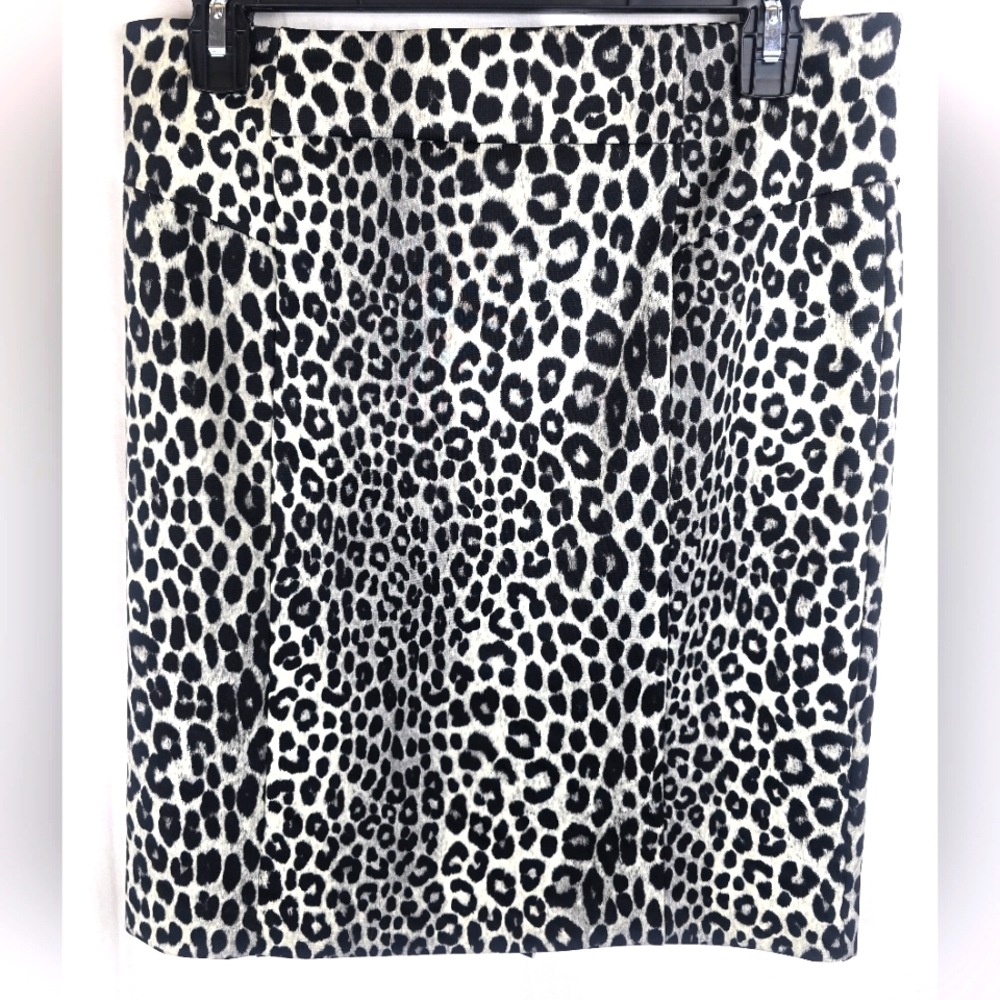 Michael Michael Kors Black And White Leopard Print Women's Skirt Sz S